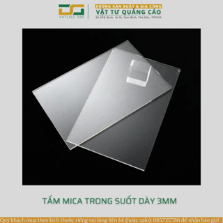 Tấm kính mica 3mm trong suốt cao cấp | Cắt mọi kích thước | Làm kính, khung tranh, hộp mica trưng bày, vách ngăn, hồ cá.