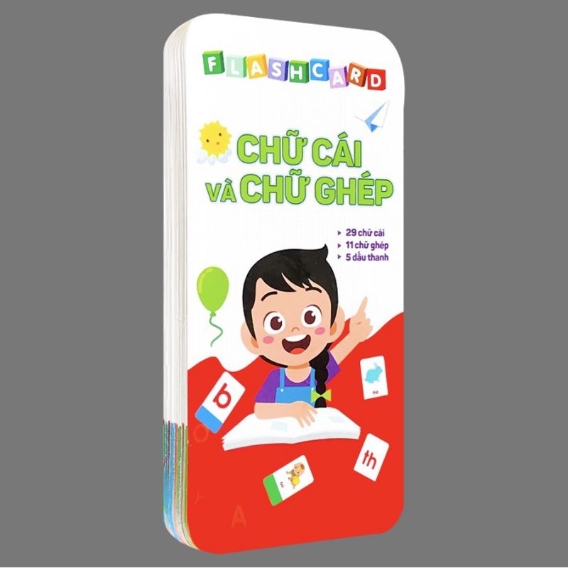 Sách - Flashcard 42 Thẻ Chữ Cái Và Chữ Ghép Đánh Vần Tiếng Việt KN Book