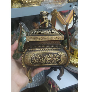 Lư đỉnh đốt trầm vuông bằng đồng