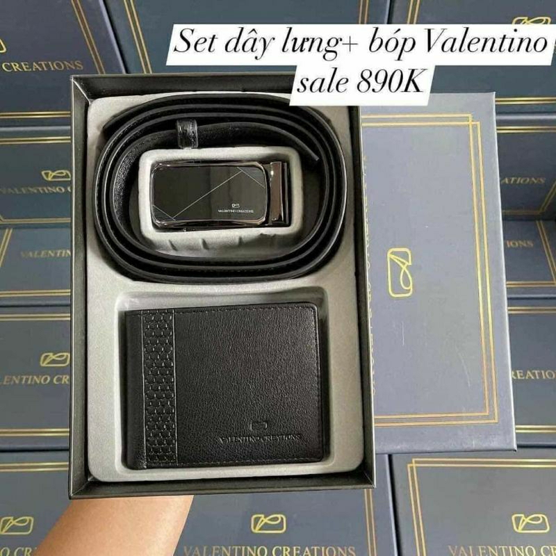Set Thắt lưng dây nịt kèm ví bóp Valentino Creations tặng túi đựng quà