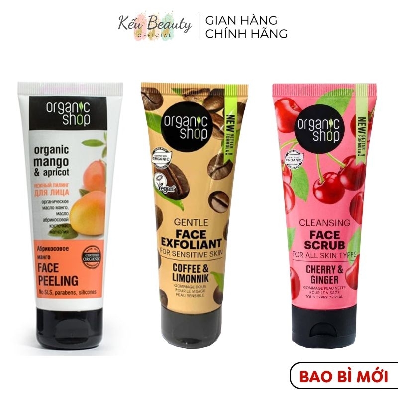 Tẩy tế bào chết mặt Organic Shop Soft Face Gommage 75ml