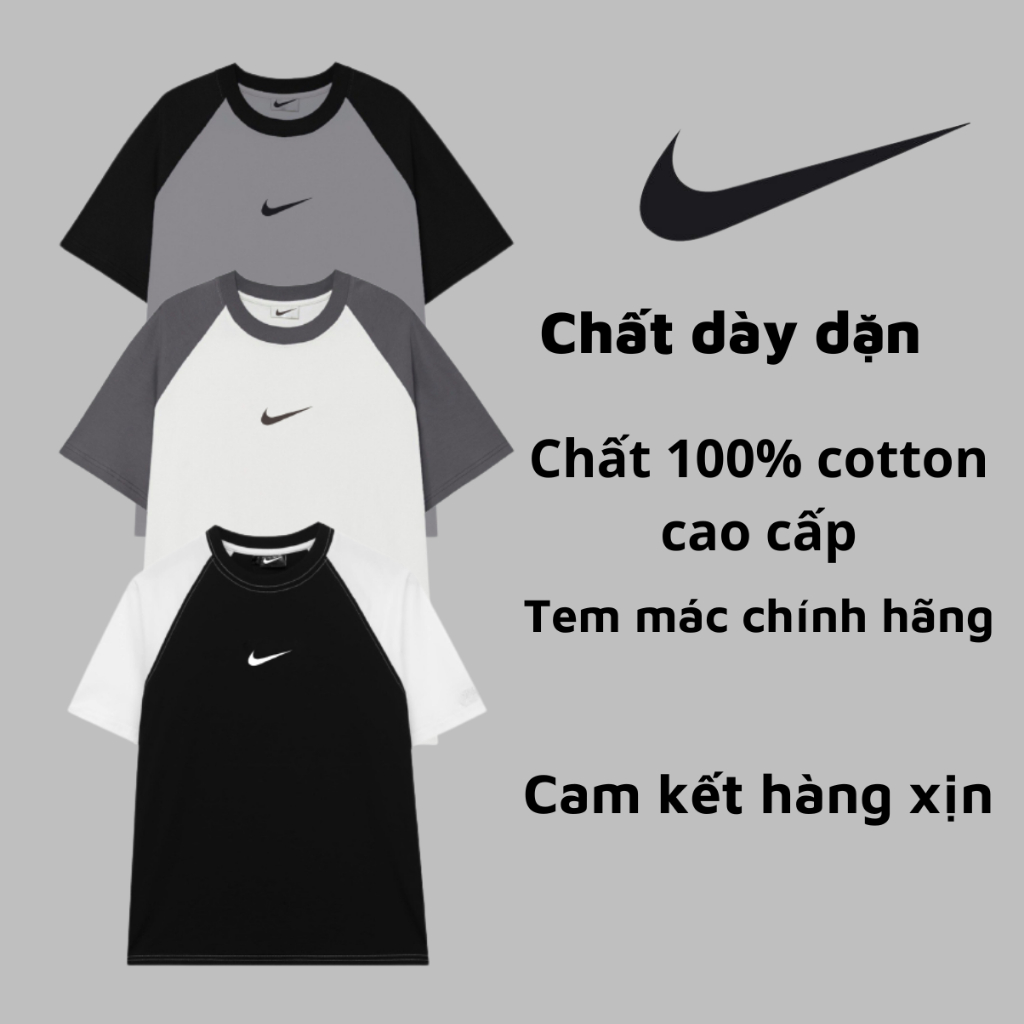 Áo thun Nike, Áo thun nam nữ tay phối độc lạ, chất cotton 100% y hinh , form chuẩn T11 Bico studio
