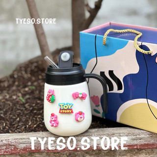 Ly sứ cao cấp 500ml + ống hút thuỷ tinh