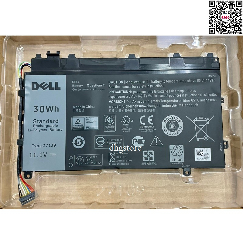 Pin laptop Dell Latitude 13 7000 7350 Tablet 2in1 271J9 GWV47 0GWV47 YX81V 30Wh