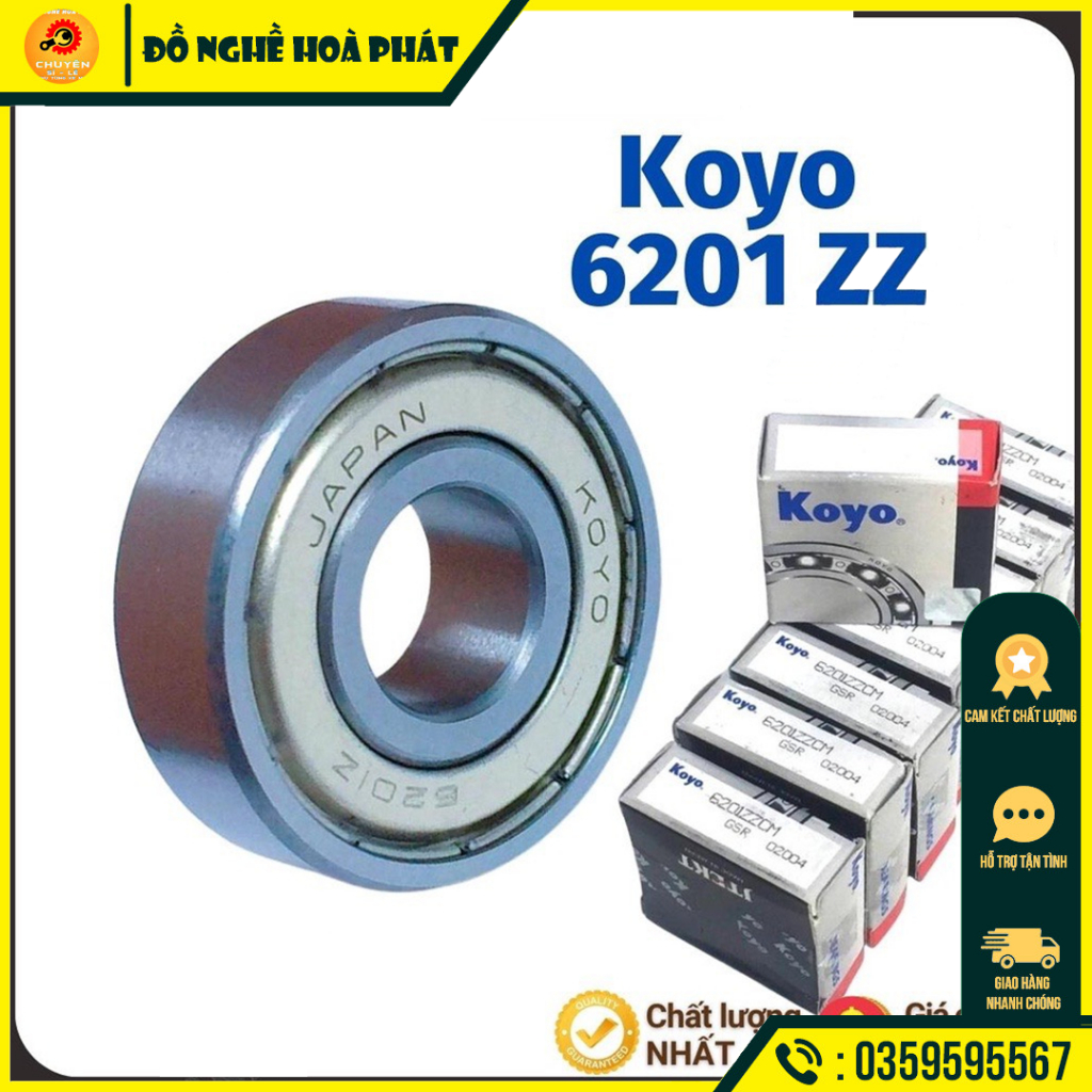 Vòng bi, bạc đạn 6201 ZZCM KOYO, tiêu chuẩn quốc tế, chất lượng cao, bền bỉ ( Hàng Chính Hãng )