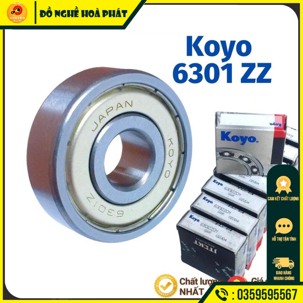 Vòng bi, bạc đạn 6301 ZZCM KOYO, tiêu chuẩn quốc tế, chất lượng cao, bền bỉ - Hàng Chính Hãng