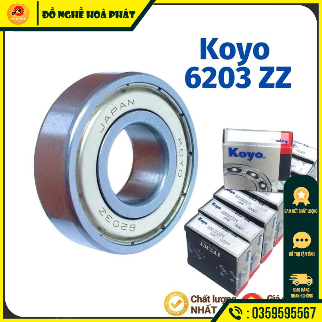 Vòng bi, bạc đạn 6203 ZZCM KOYO, tiêu chuẩn quốc tế, chất lượng cao, bền bỉ - Hàng Chính Hãng