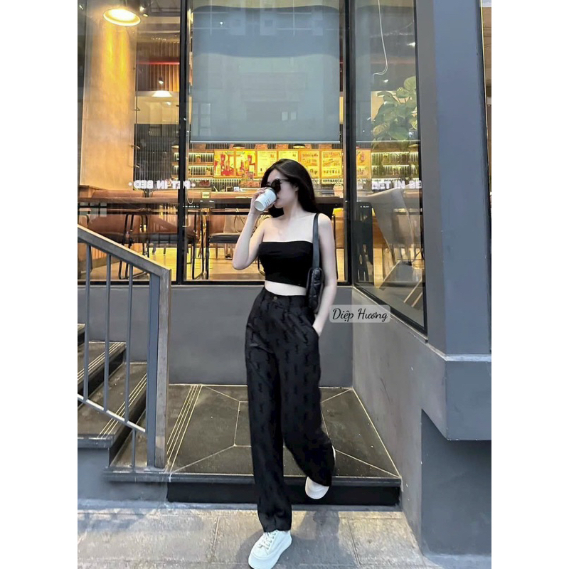 Quần suông nữ ống rộng cạp trắng to hack dáng, Quần vải nữ phong cách thanh lịch có thể mặc đi làm đi chơi | BigBuy360 - bigbuy360.vn