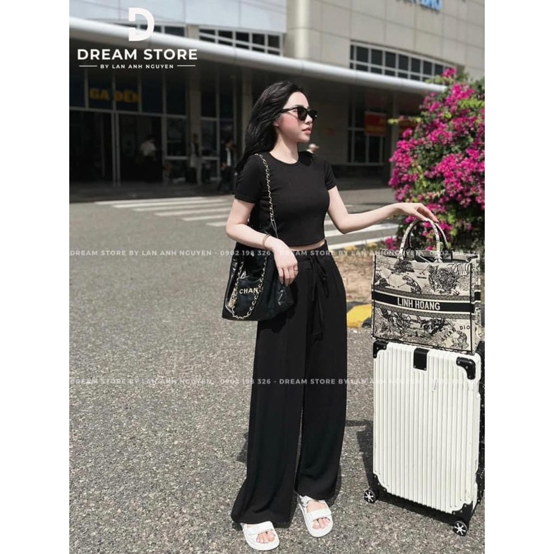 Sét đồ nữ khoét lưng sang chanh cho nữ, áo kiểu croptop mix quần ống xuông from dáng siêu đẹp mẫu mới nhất BĐ