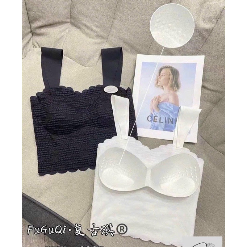 Áo bra 2 dây áo croptop có mút ngực mẫu mới 2023