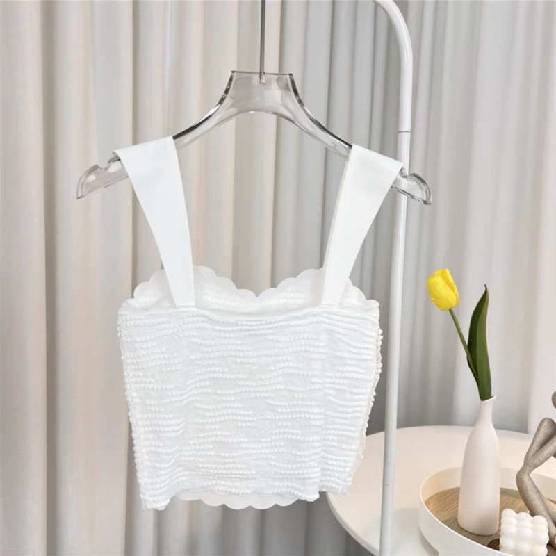 Áo bra 2 dây áo croptop có mút ngực mẫu mới 2023