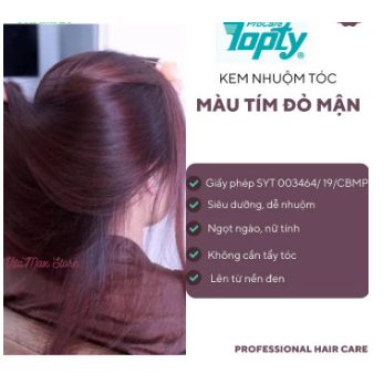 Kem Nhuộm Tóc THẢO DƯỢC màu TÍM ĐỎ MẬN TOPTY 5/66 - KHÔNG CẦN TẨY TÓC - LÊN MÀU CHUẨN - SIÊU BÓNG MƯỢT - DỄ NHUỘM