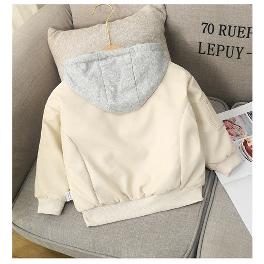 Áo khoác da trần bông siêu ấm, áo khoác mũ chùm cho bé