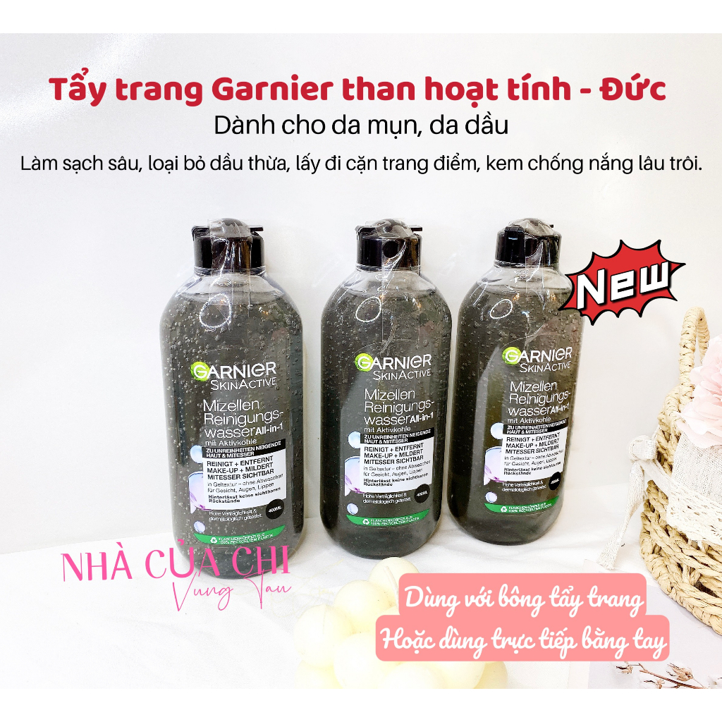 Nước tẩy trang Garnier các loại- Hàng Đức -400ml