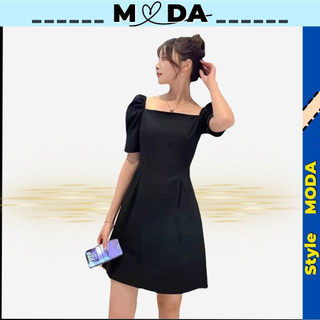 Váy nữ tay phồng trễ vai phong cách trẻ chung, Đầm nữ cổ vuông cao cấp cực xinh và dễ thương V002