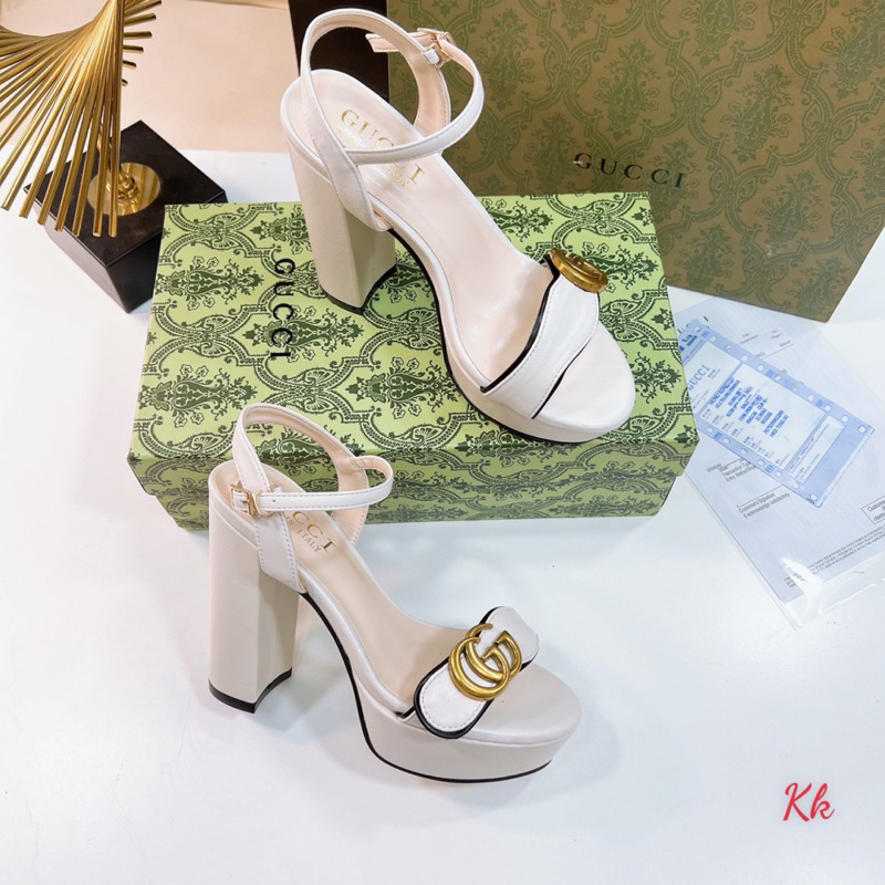 Sandal cao gót gucci đế đúp gót trụ