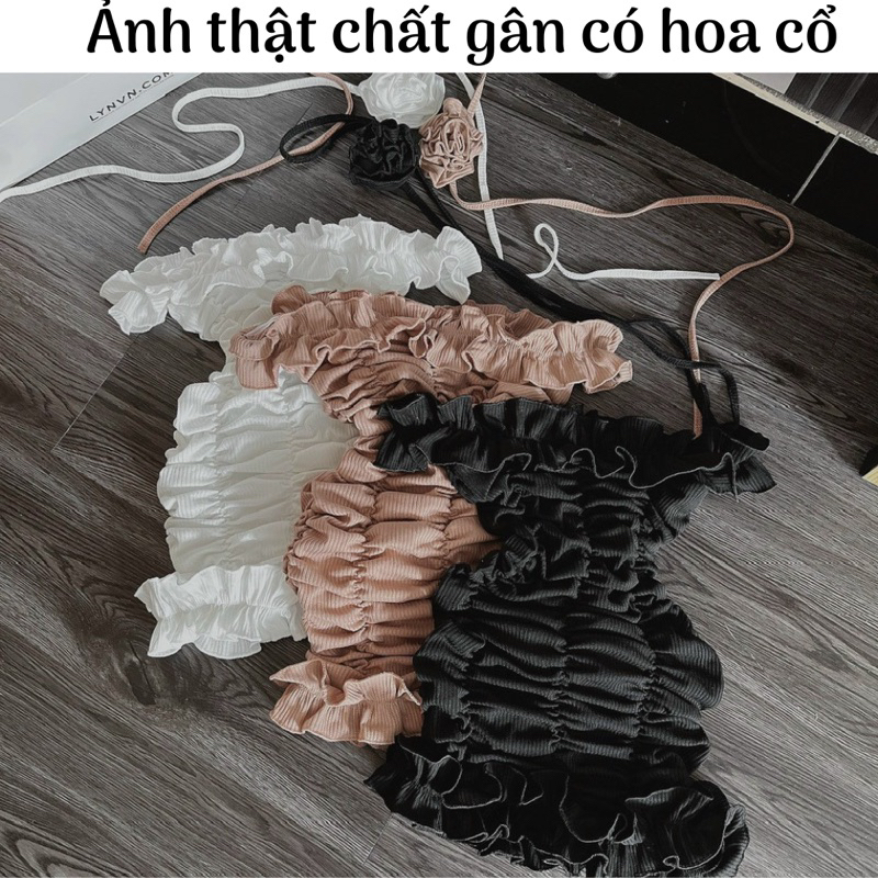 [FREESHIP] Đầm tua rua con mực cúp ngực chất lụa dẻo dày dặn phối chất voan kiếng hai màu hot hit