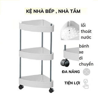 kệ góc tường tam giác 3-4 tầng có bánh xe di chuyển