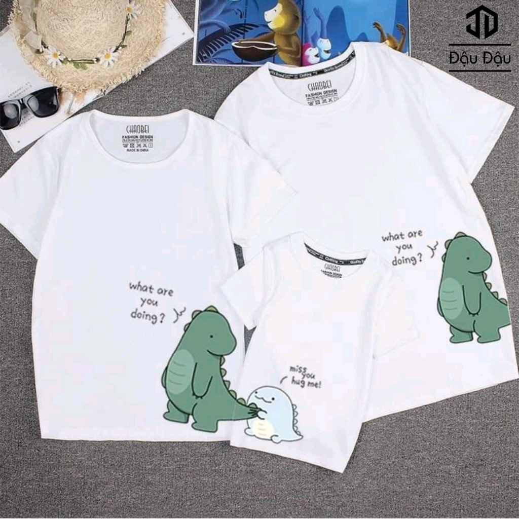 Áo Thun Gia Đình Mẫu Khủng Long Du Lịch Hè