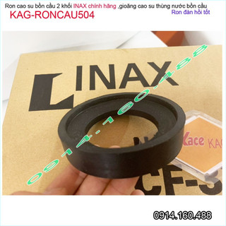 Ron két nước Linax Nhật chính hãng KAG-RONCAU504, Gioăng cao su xí bệt 2 khối C117-C306-C504 màu đen lót êm cần