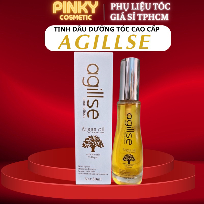 Tinh dầu dưỡng tóc Agillse Argan Oil siêu dưỡng phục hồi tóc 80ml PLTPINKY