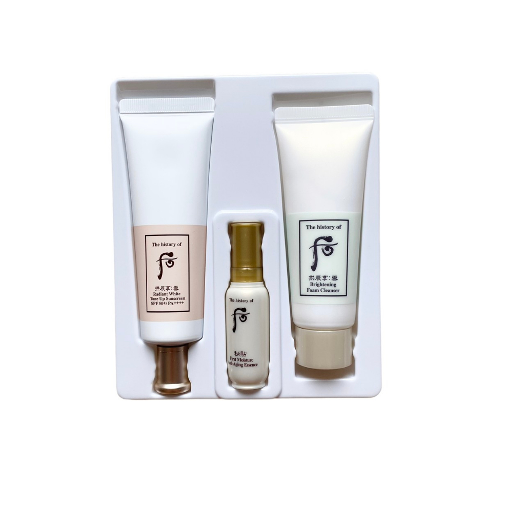 Set kem chống nắng dưỡng trắng da nâng tone da Whoo Radiant White Tone Up Sunscreen SPF50+/ PA++++ luongngoohui