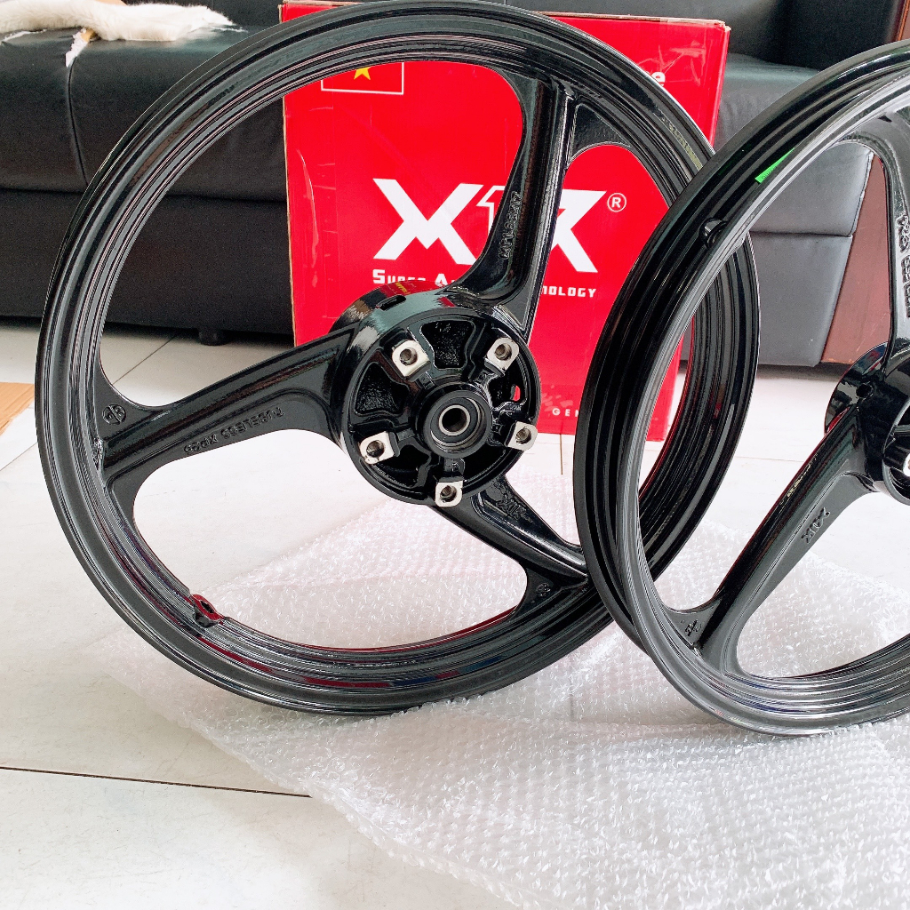 Cặp mâm 3 cây X1R gắn cho ex150, Bản mâm 1.6x1.85_Cặp mâm đen X1R