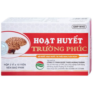Combo 3 Hộp Hoạt Huyết Trường Phúc giảm các chứng huyết hư, ứ trệ; phòng &giảm thiểu năng tuần hoàn não(30v)