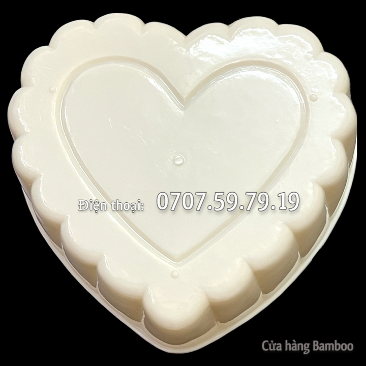 Khuôn trái tim đôi viền hoa size 20 cm – Khuôn làm bánh, rau câu, ép xôi, nhận cơm - Mã số 1938