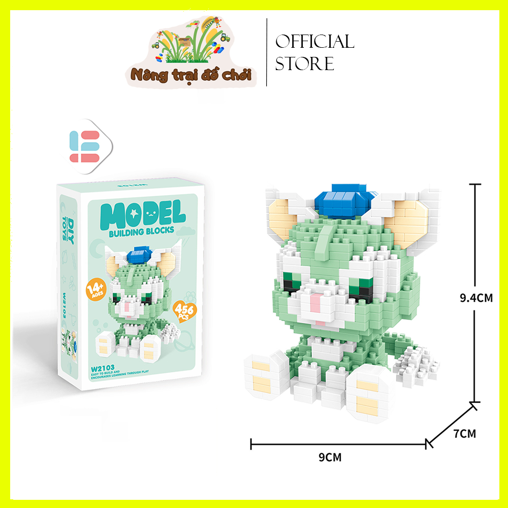 Bộ đồ chơi lắp ráp le go mini cáo hồng cáo xanh gấu dâu nhân vật hoạt hình đồ chơi xếp hình model