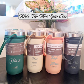 Bình nước giữ nhiệt TUMI 710ml KHẮC TÊN theo yêu cầu, chất liệu inox 304 giữ nhiệt 8h, giữ nhiệt nóng lạnh tốt