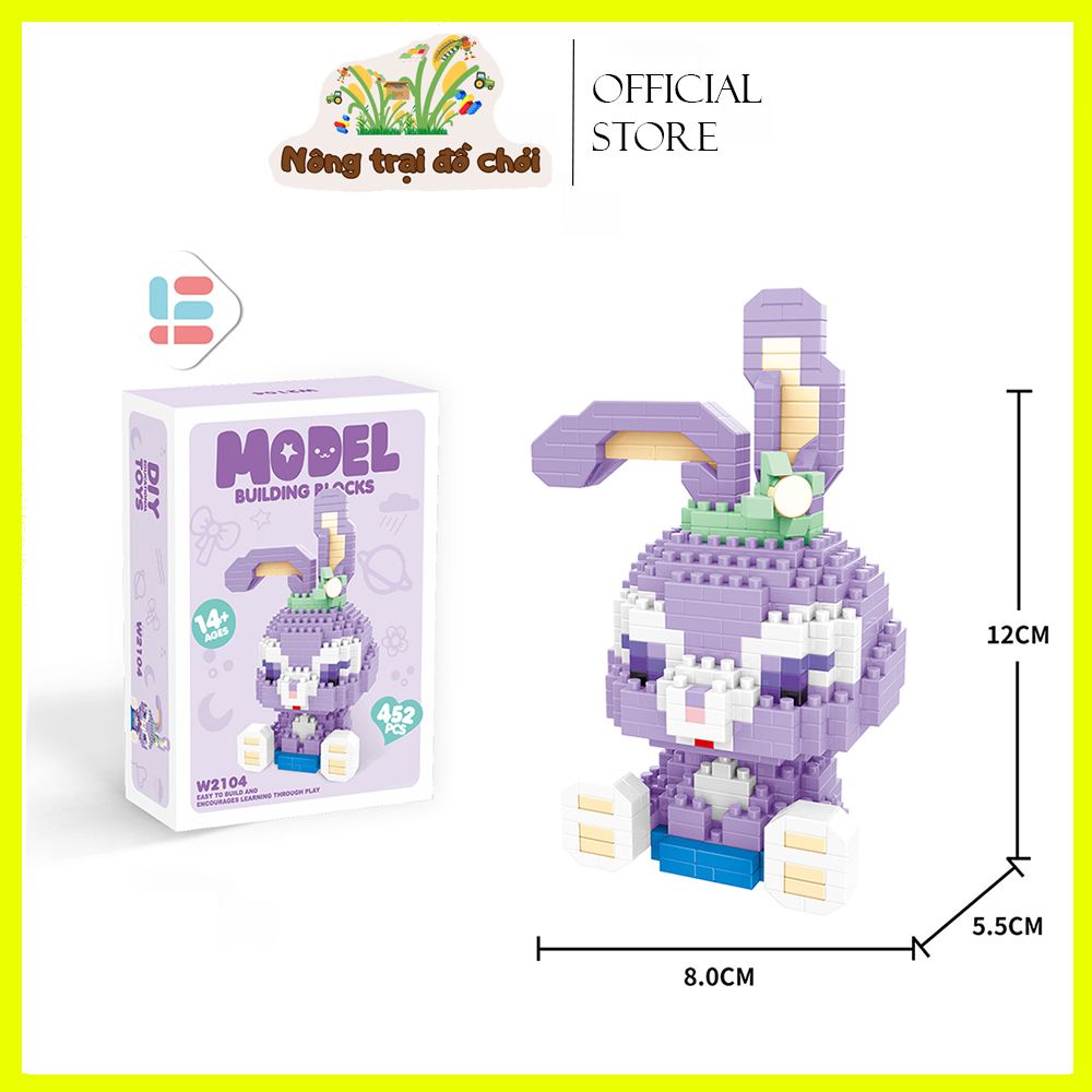 Bộ đồ chơi lắp ráp le go mini cáo hồng cáo xanh gấu dâu nhân vật hoạt hình đồ chơi xếp hình model