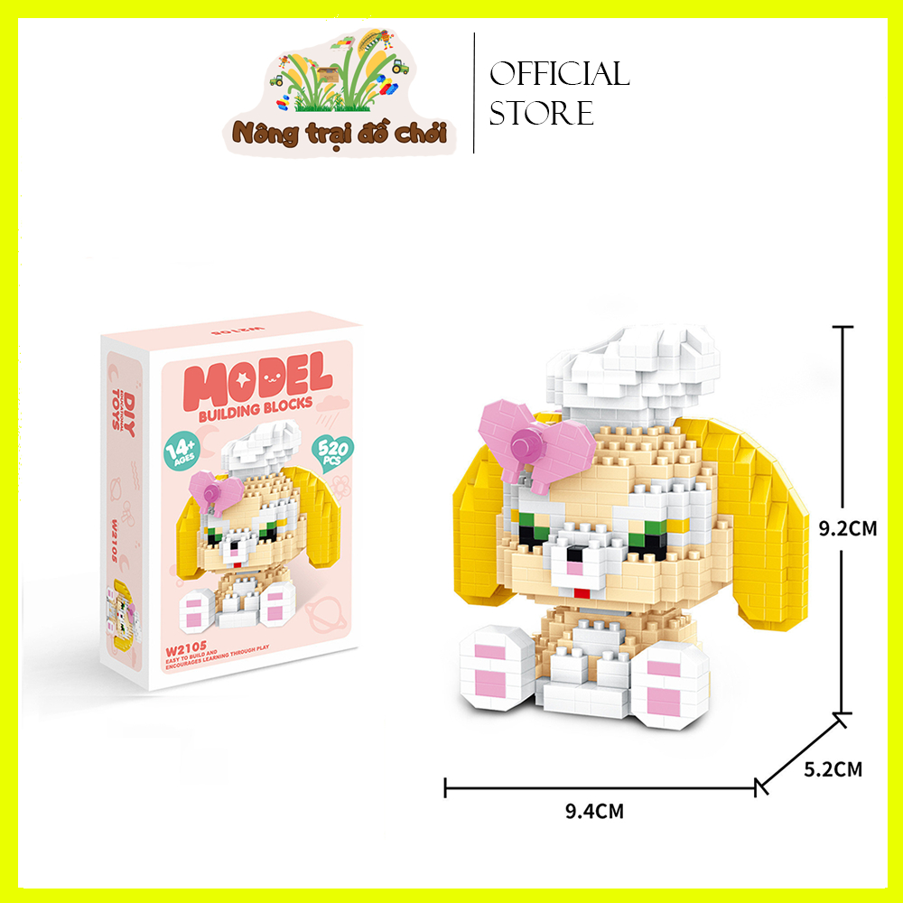 Bộ đồ chơi lắp ráp le go mini cáo hồng cáo xanh gấu dâu nhân vật hoạt hình đồ chơi xếp hình model