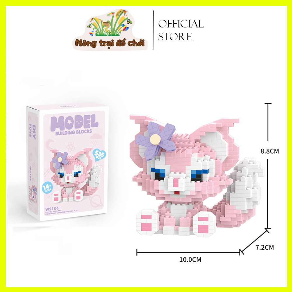 Bộ đồ chơi lắp ráp le go mini cáo hồng cáo xanh gấu dâu nhân vật hoạt hình đồ chơi xếp hình model