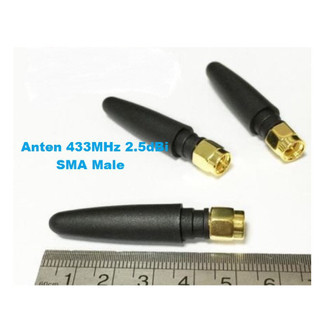 Anten 433mhz kiểu ngắn thẳng đầu sma đực 5cm 2.5dbi