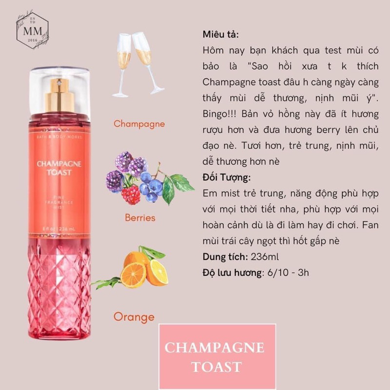 ✨ Trọn bộ 𝘉𝘢𝘵𝘩 & 𝘉𝘰𝘥𝘺 𝘞𝘰𝘳𝘬𝘴 𝐂𝐇𝐀𝐌𝐏𝐀𝐆𝐍𝐄 𝐓𝐎𝐀𝐒𝐓✨