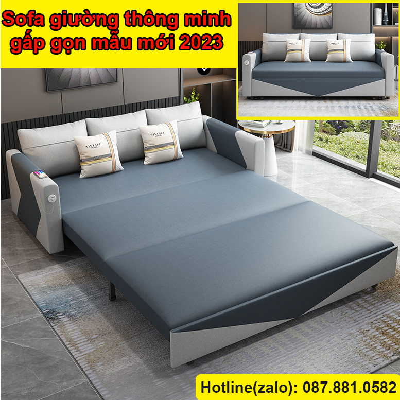 Sofa Giường Đa Năng Gấp Gọn Thành Ghế Sofa, Giường Sofa Thông Minh Có Ngăn Chứa Đồ Tiết Kiệm Không Gian - Tặng Kèm 2 Gối | BigBuy360 - bigbuy360.vn