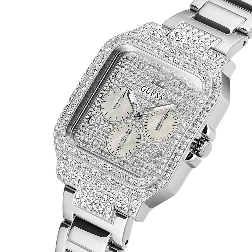 Đồng Hồ Nữ GUESS GW0472L1 Full Đá Pha Lê Mặt Vuông 35mm