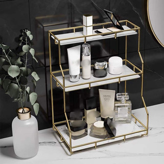 Kệ mỹ phẩm 2,3 tầng vàng gold