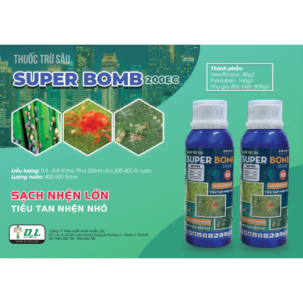 Bảo vệ cây trộng khỏi Nhệ.n - SUPPER BOMB 200EC