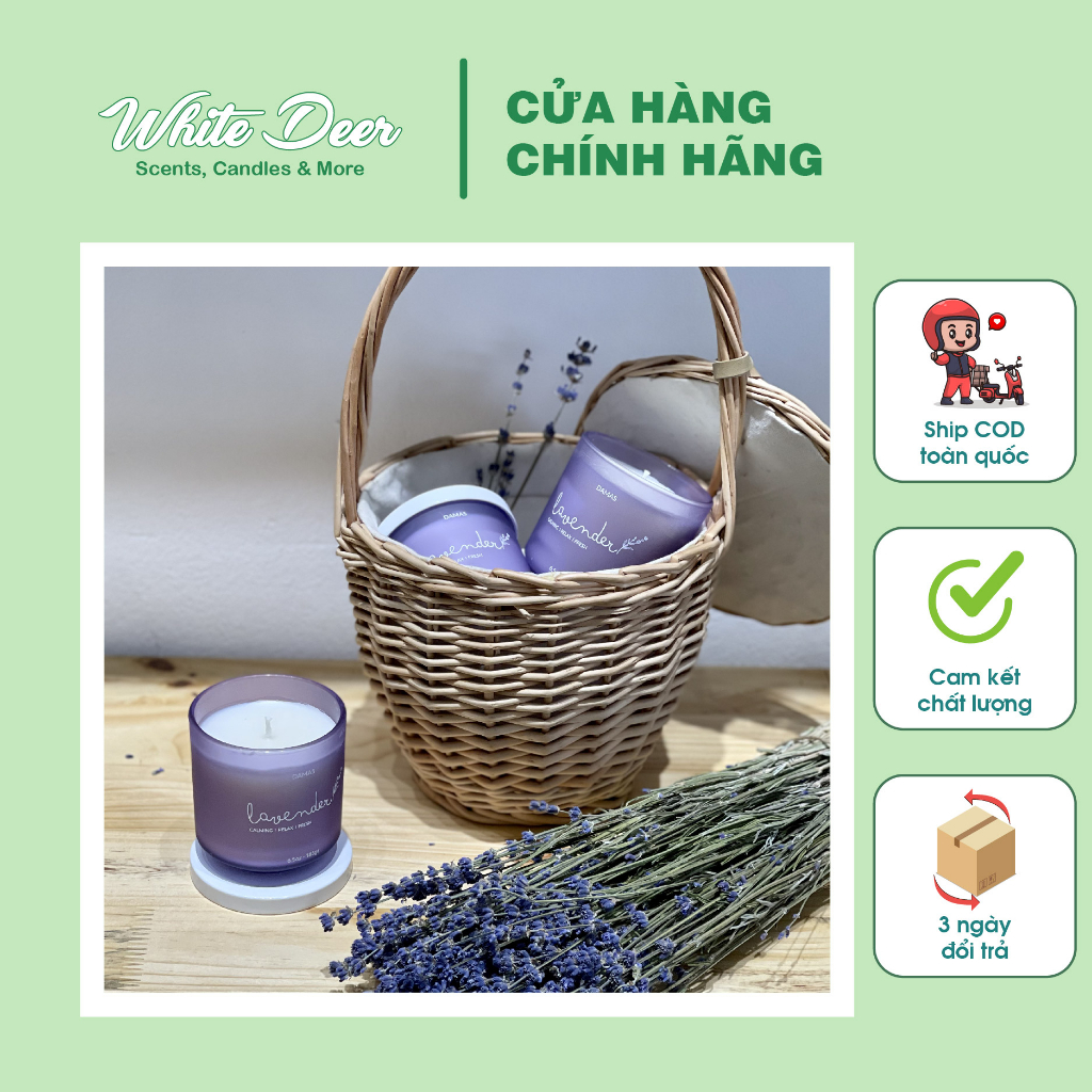 Nến thơm Oải Hương Pháp Damas Lavender 185g