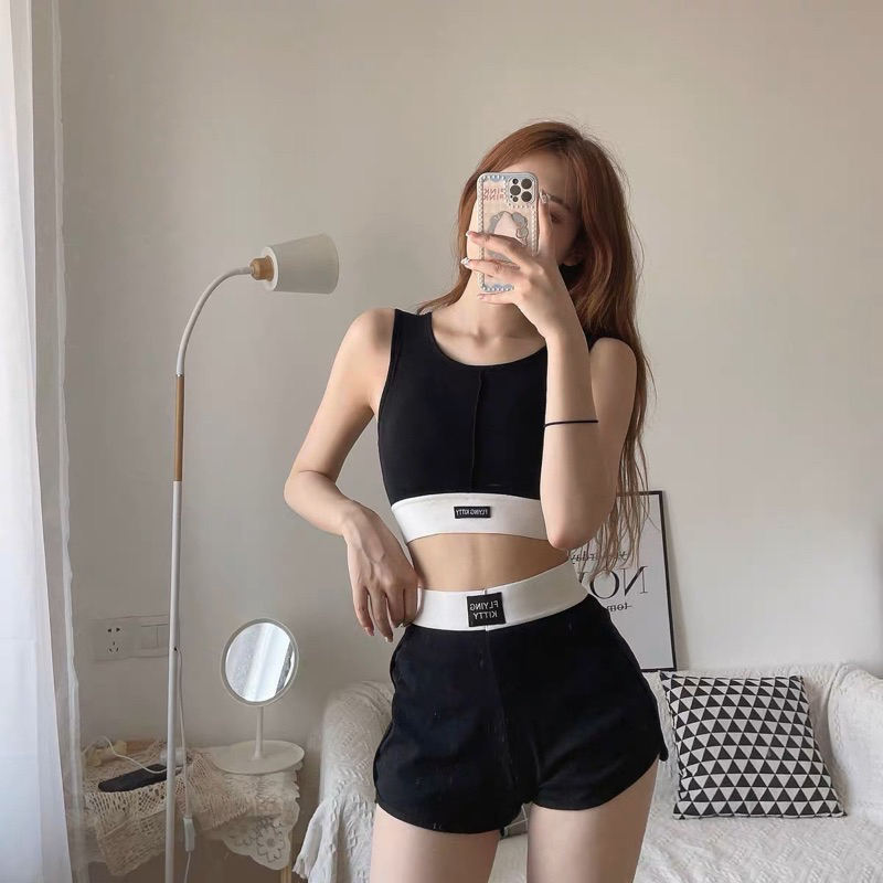 Bộ Đồ Tập Quần Áo Ba Lỗ Tập Gym Yoga Thể Thao Nữ Thông Thoáng Siêu Co Giãn HOT Bikini 9889