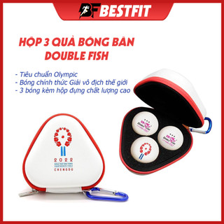 Hộp 3 quả bóng bàn tiêu chuẩn thi đấu Olympic 2022, tập luyện Double Fish VIP 3 sao chất lượng cao