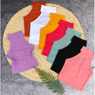 Áo croptop cổ yếm thun gân phía sau hở lưng dưới 52kg