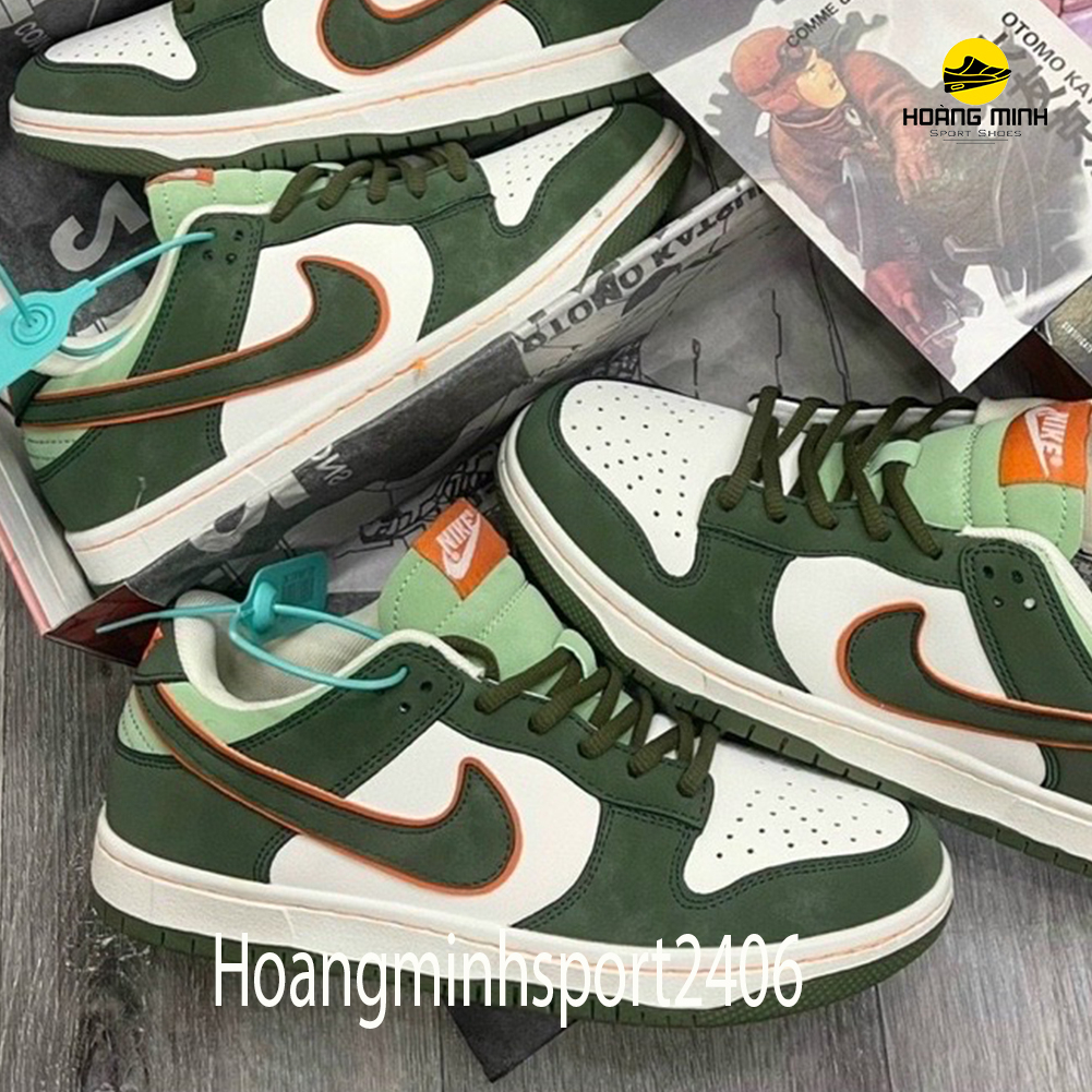 Giày Thể Thao SB Xanh Rêu, Giày sneaker Sb dunk low otomo katsuhiro Xanh Rêu da lộn Full Size Nam Nữ 36-43