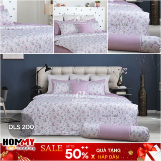 🍁 Mẫu Chăn Ga Gối 🍁 Hanvico Blue Sky DLS200 vải cotton cao cấp (bán lẻ ga chun / vỏ chăn / đôi vỏ gối)