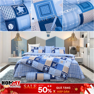 🍁 Mẫu Chăn Ga Gối 🍁 Hanvico Blue Sky DLP191 vải cotton cao cấp (bán lẻ ga chun / vỏ chăn / đôi vỏ gối)