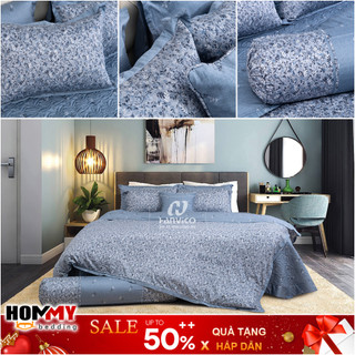 🍁 Mẫu Chăn Ga Gối 🍁 Hanvico Blue Sky DLP189 vải cotton cao cấp (bán lẻ ga chun / vỏ chăn / đôi vỏ gối)