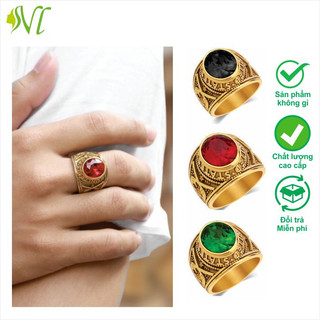 Nhẫn nam titan đá đẹp ngầu không đen xài nước tốt