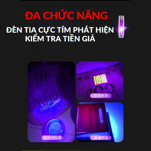 Đèn pin LED mini siêu sáng chống nước sạc usb đa chức năng cảnh báo khẩn cấp